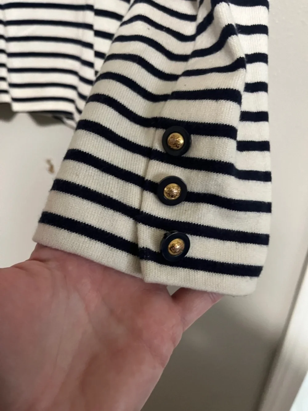 Tory Burch Black and White Striped Blazer